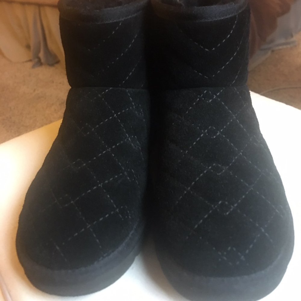 UGG Arden Black Quilted Ankle Boots